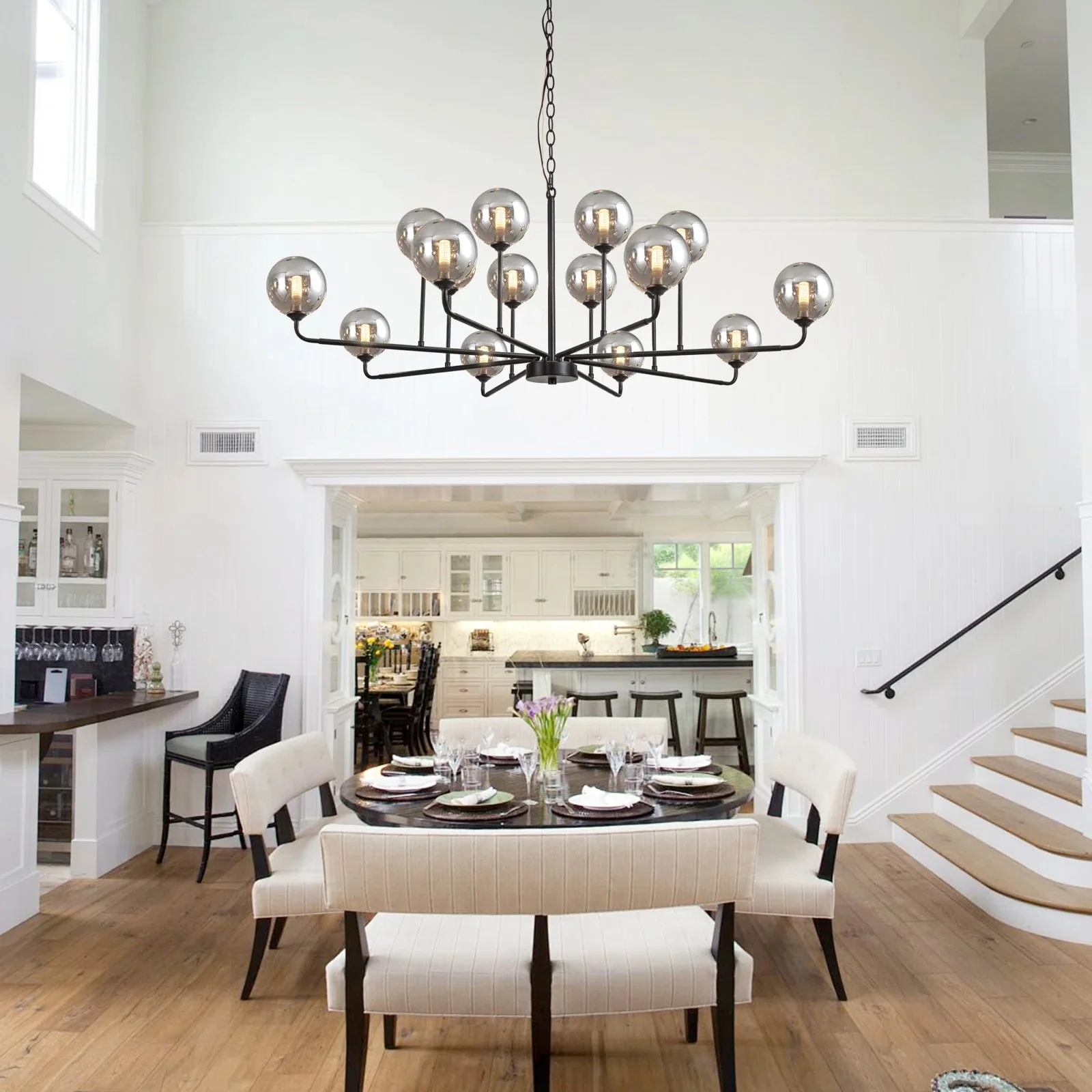 Celta Smoked Glass Sputnik Chandelier