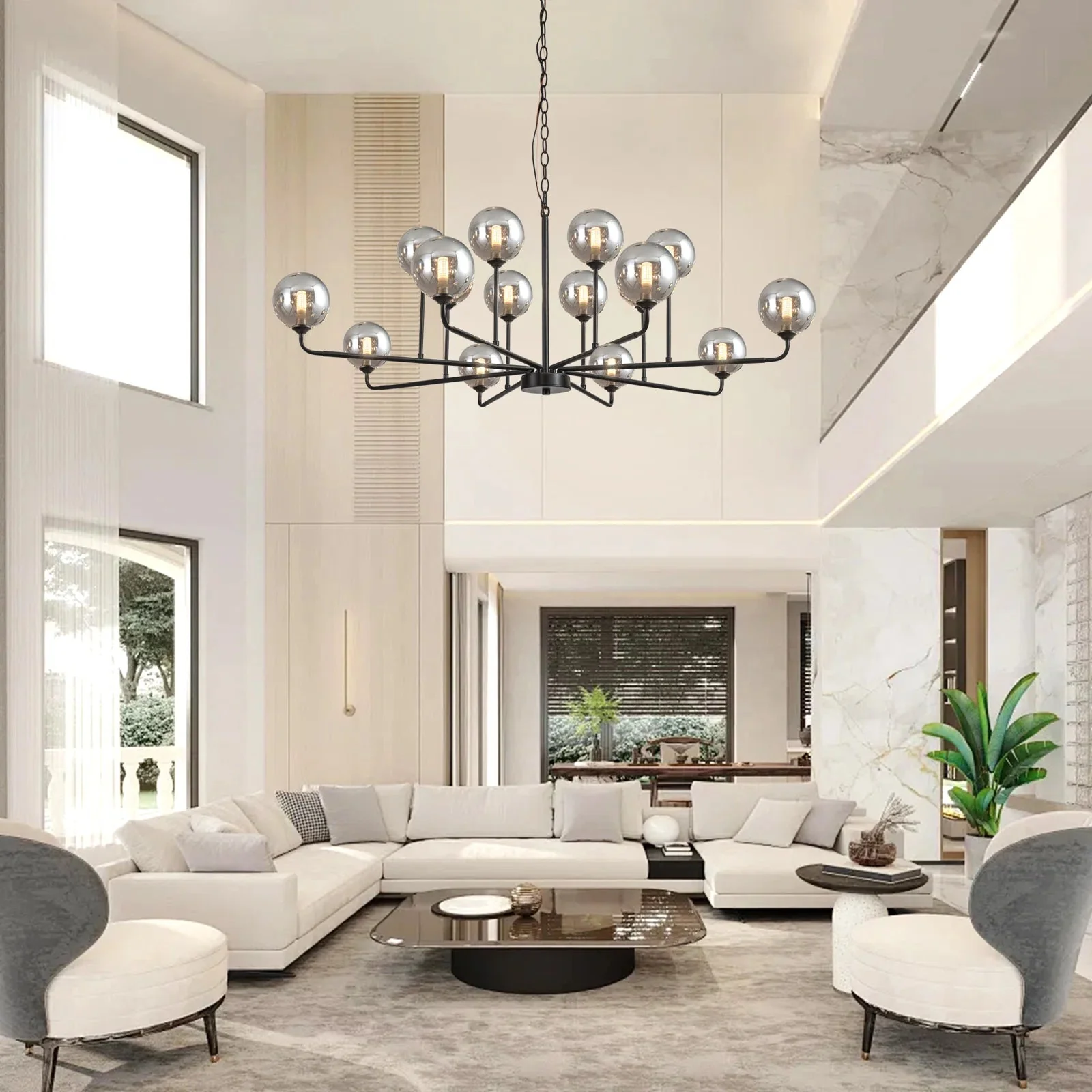 Celta Smoked Glass Sputnik Chandelier - Image 3