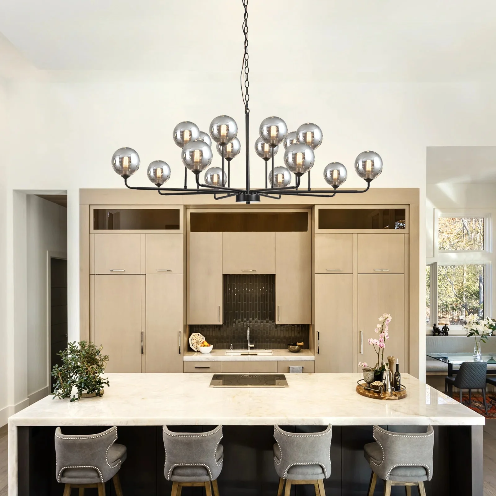 Celta Smoked Glass Sputnik Chandelier - Image 4