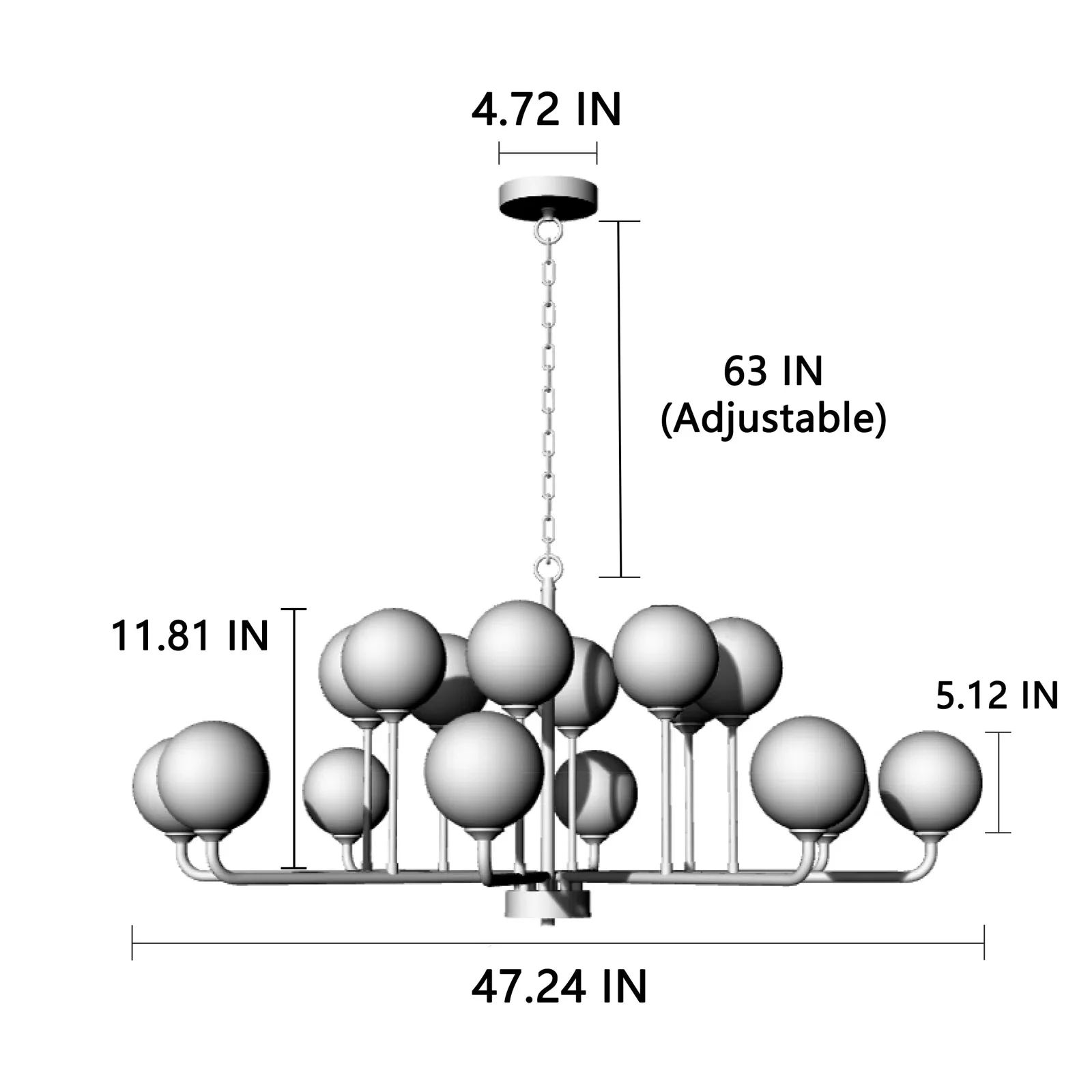 Celta Smoked Glass Sputnik Chandelier - Image 7