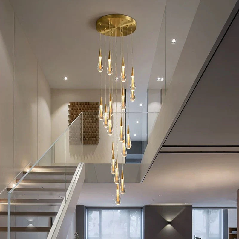 Spiral Raindrop Staircase Ceiling Lighting - Image 3
