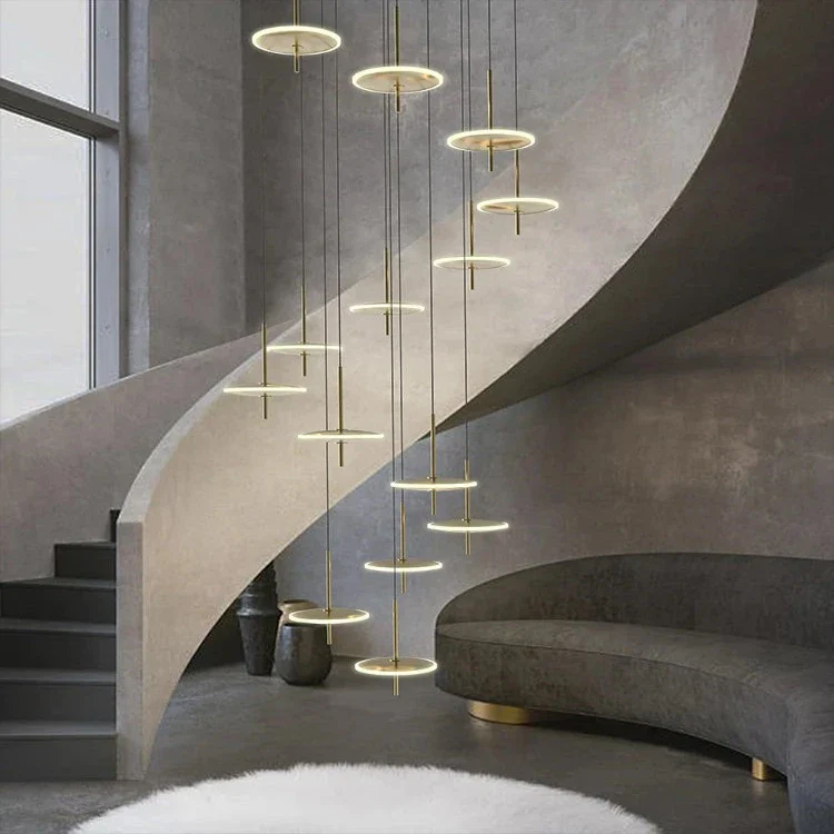 Spiral Round Scandinavian Chandelier for Staircase - Image 3