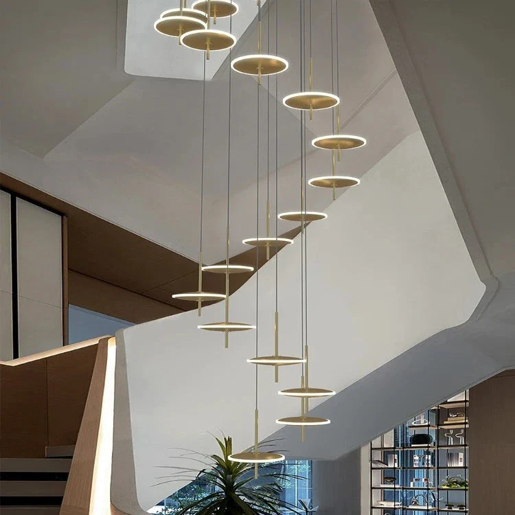 Spiral Round Scandinavian Chandelier for Staircase - Image 4