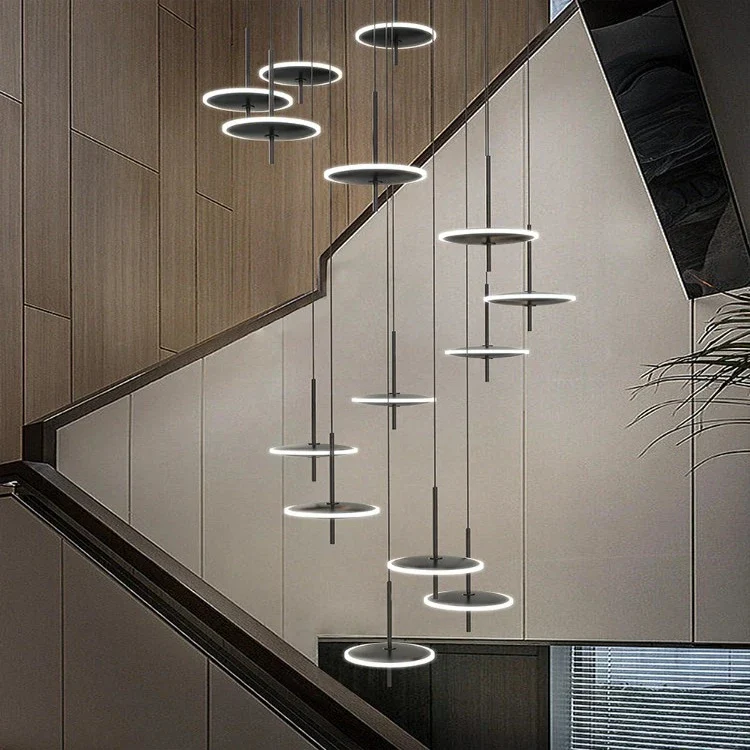 Spiral Round Scandinavian Chandelier for Staircase - Image 5