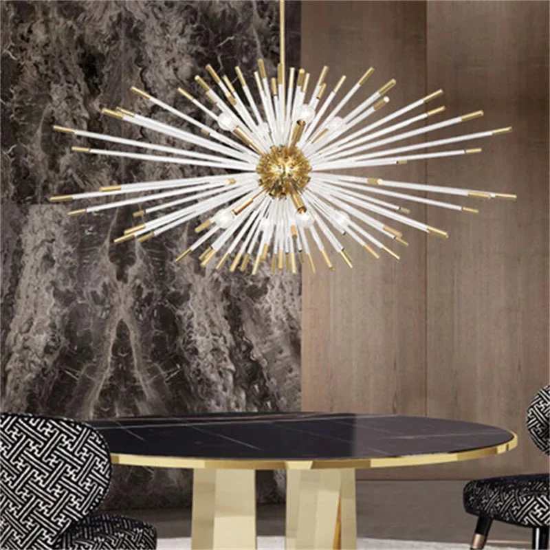 Sputnik Gold Glass Dandelion Chandelier - Image 2