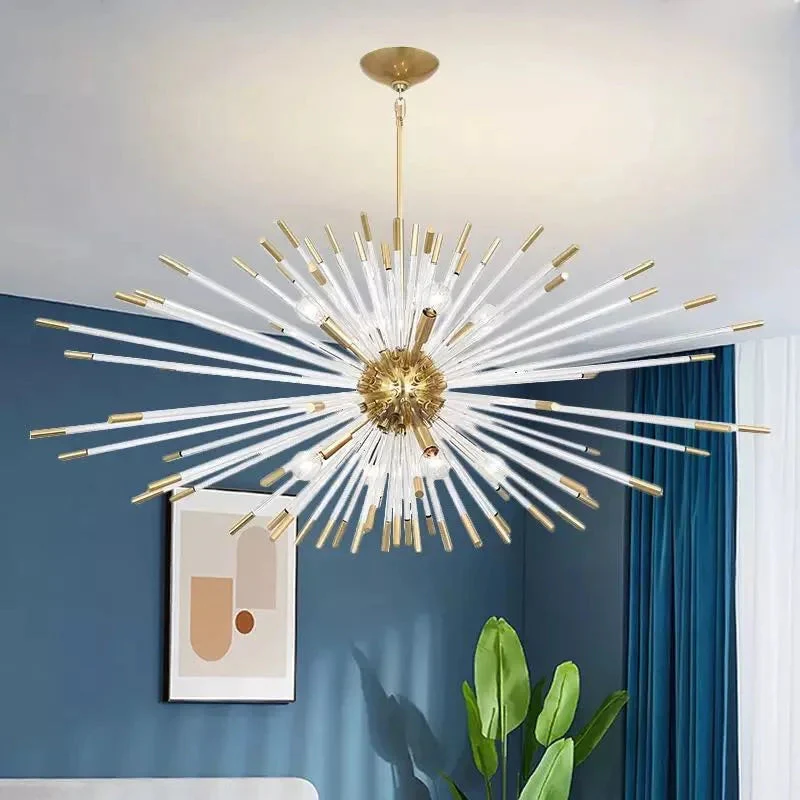 Sputnik Gold Glass Dandelion Chandelier - Image 4