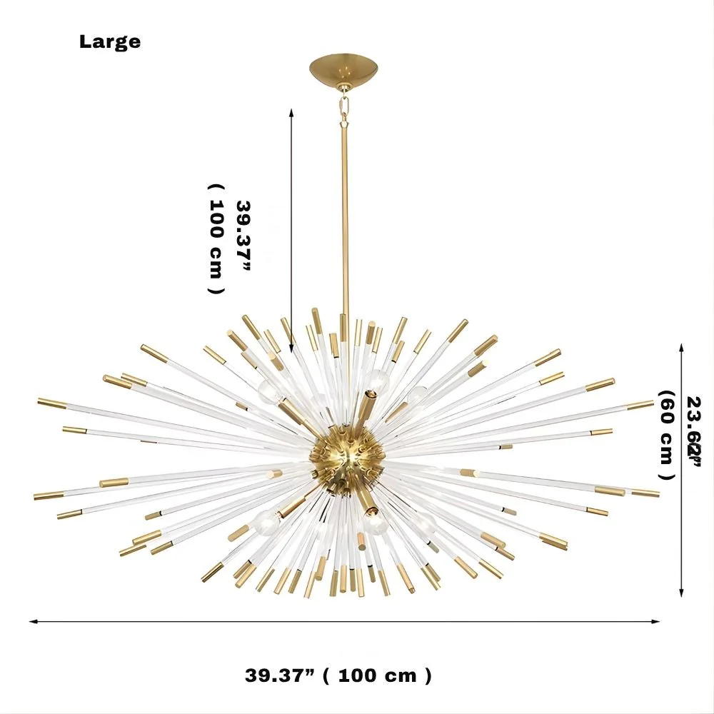 Sputnik Gold Glass Dandelion Chandelier - Image 6