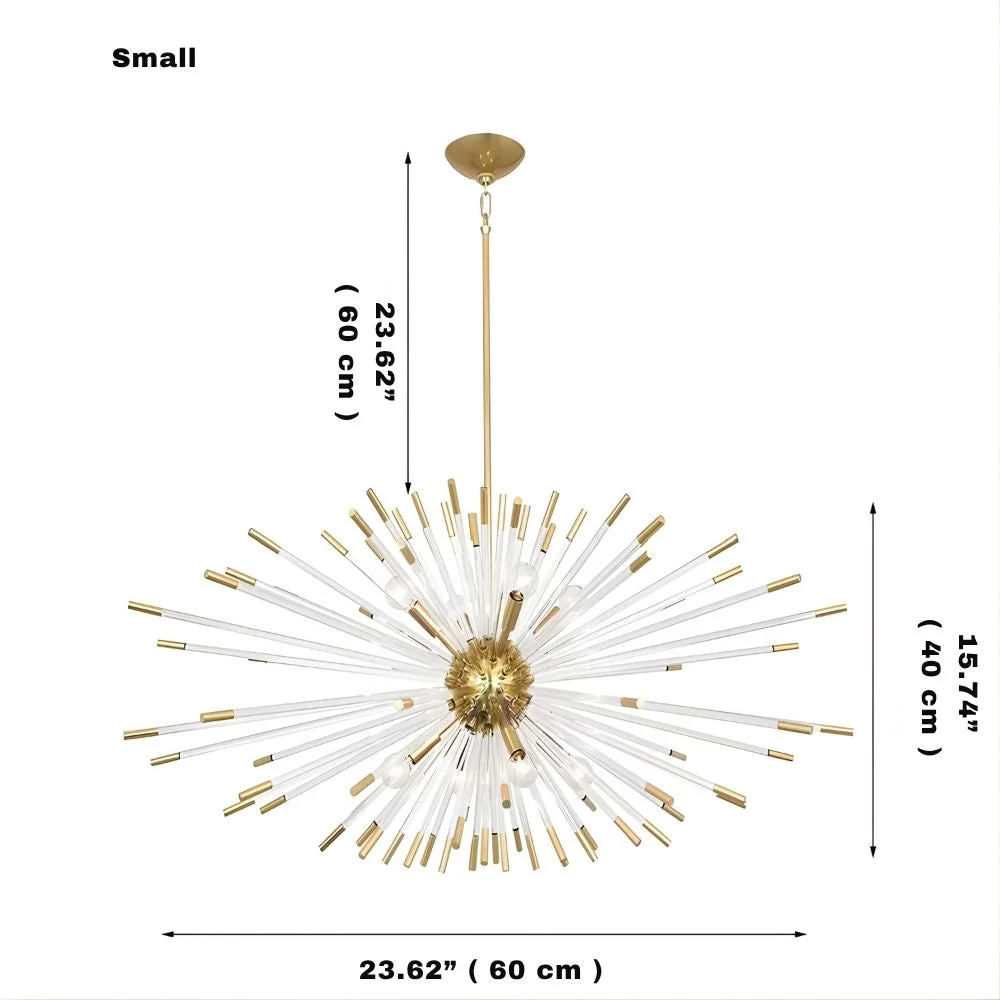 Sputnik Gold Glass Dandelion Chandelier - Image 7