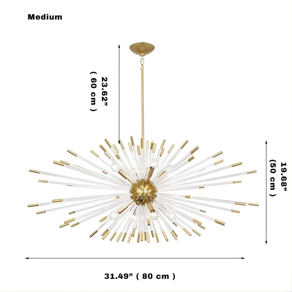 Sputnik Gold Glass Dandelion Chandelier - Image 8