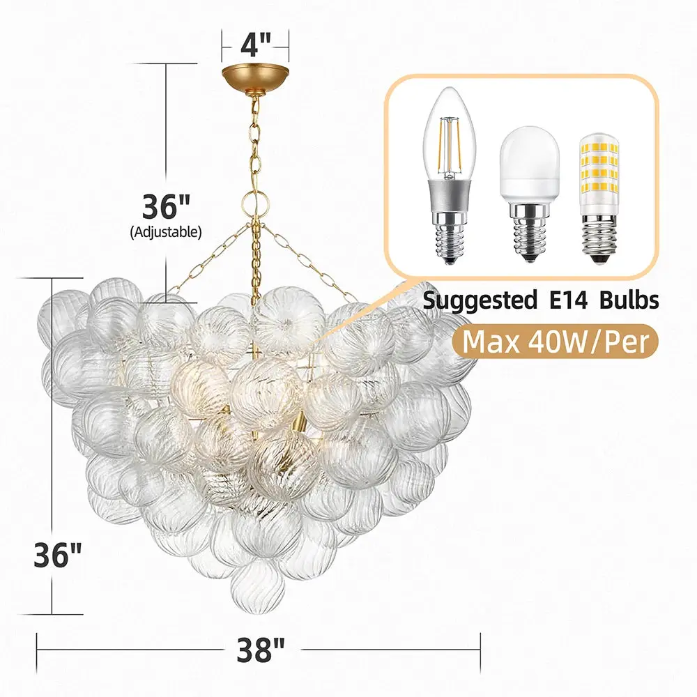 Talia Style Bubble Chandelier Small/Medium/Large - Image 6