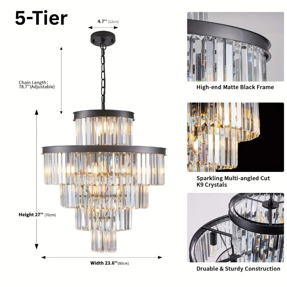 Taya Small Crystal Entryway Chandelier - Image 9