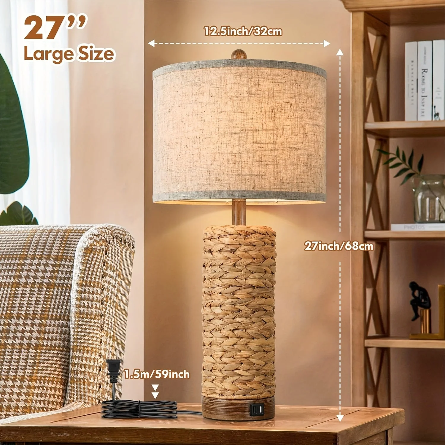 2-Set Tena Rattan Table Lamp - Image 7