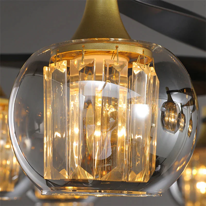 Tia Crystal Glass Globe Multi Light Chandelier - Image 5