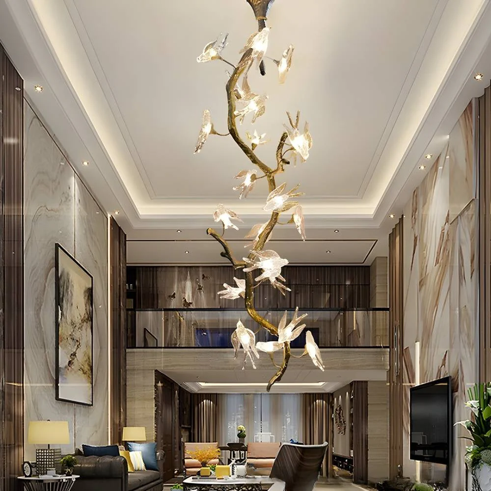 Trevi Brass Tree Branch Staircase Chandelier - Image 3