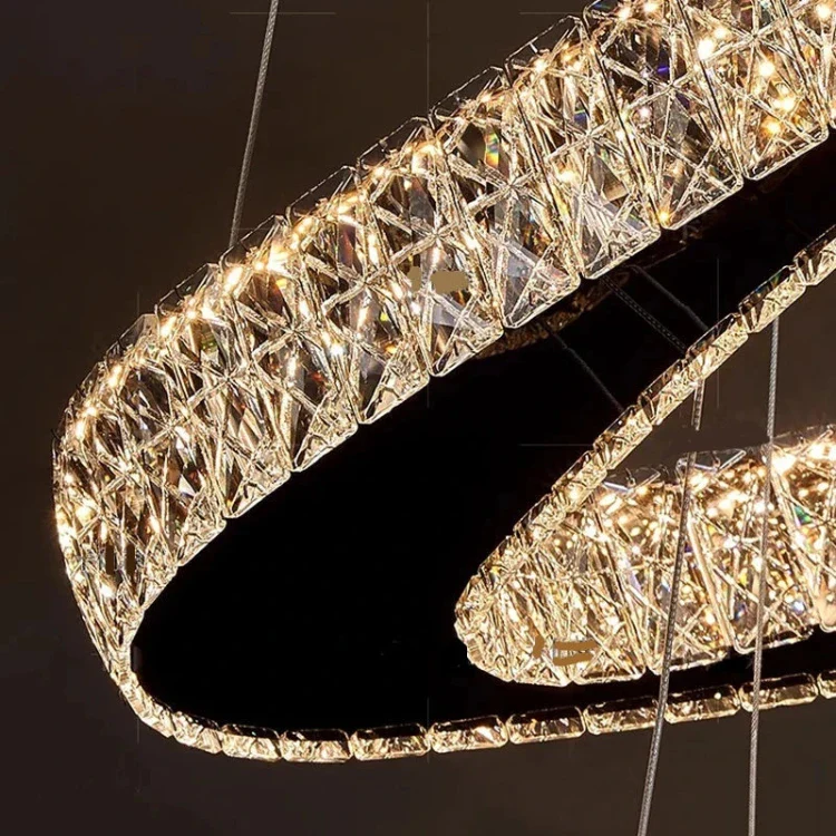 Twisted Ring Led Light Chandelier for High Ceiling - Image 9