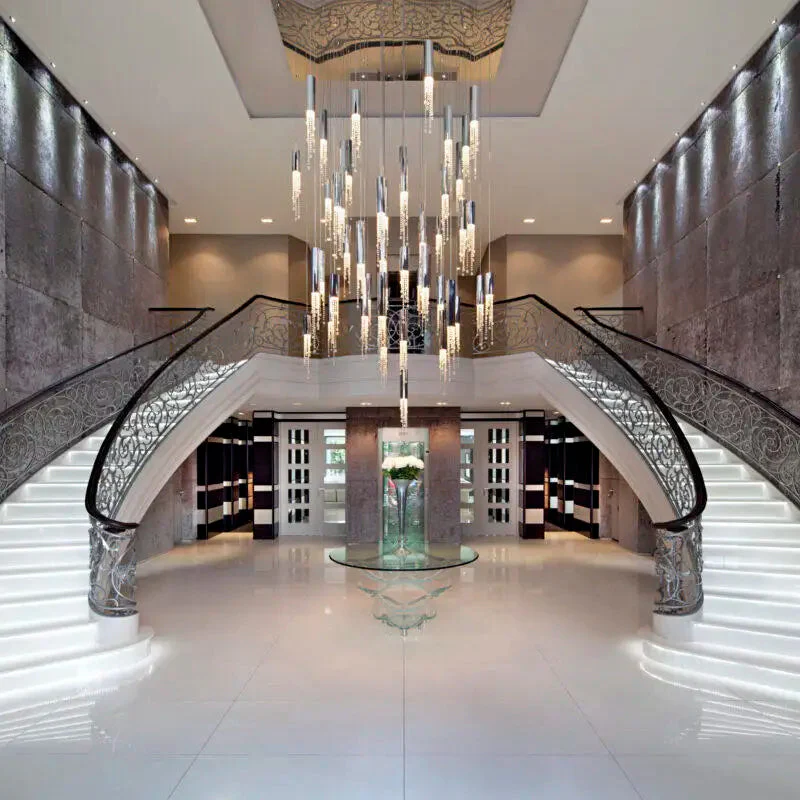 Ulas Modern Crystal Cascade LED Pendant Chandelier - Image 2