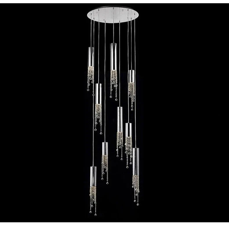 Ulas Modern Crystal Cascade LED Pendant Chandelier - Image 6