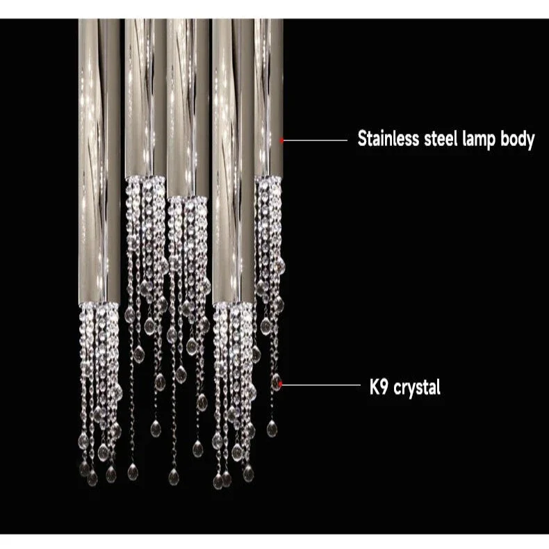 Ulas Modern Crystal Cascade LED Pendant Chandelier - Image 8