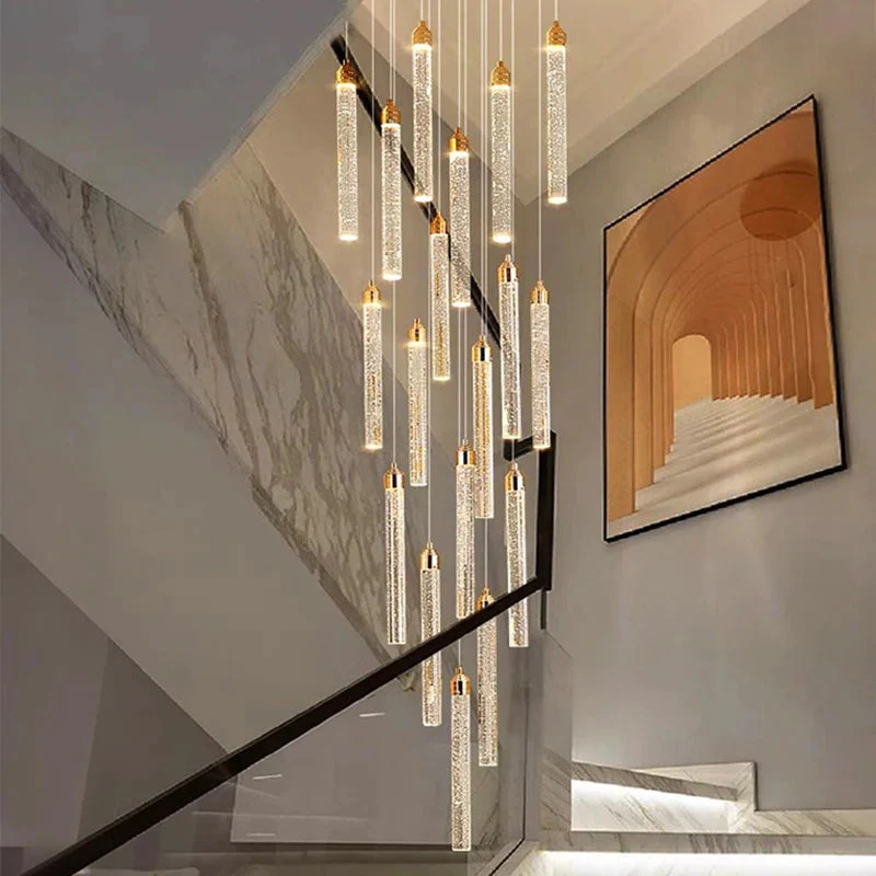 Uly Gold Crystal Chandelier for Staircase & Foyer & High Ceiling - Image 2