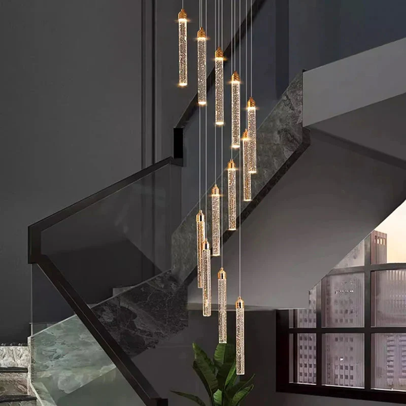 Uly Gold Crystal Chandelier for Staircase & Foyer & High Ceiling - Image 4