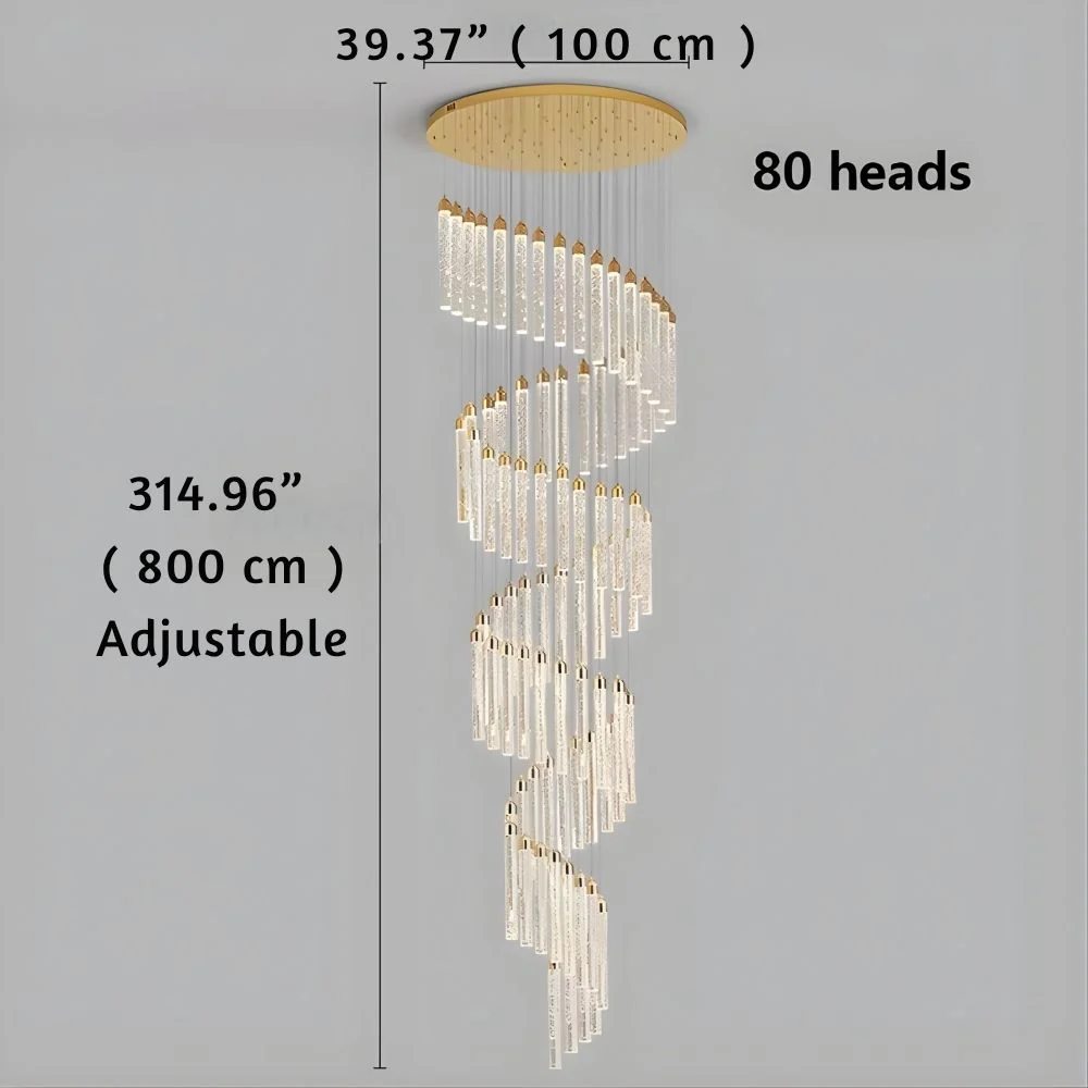 Uly Gold Crystal Chandelier for Staircase & Foyer & High Ceiling - Image 7