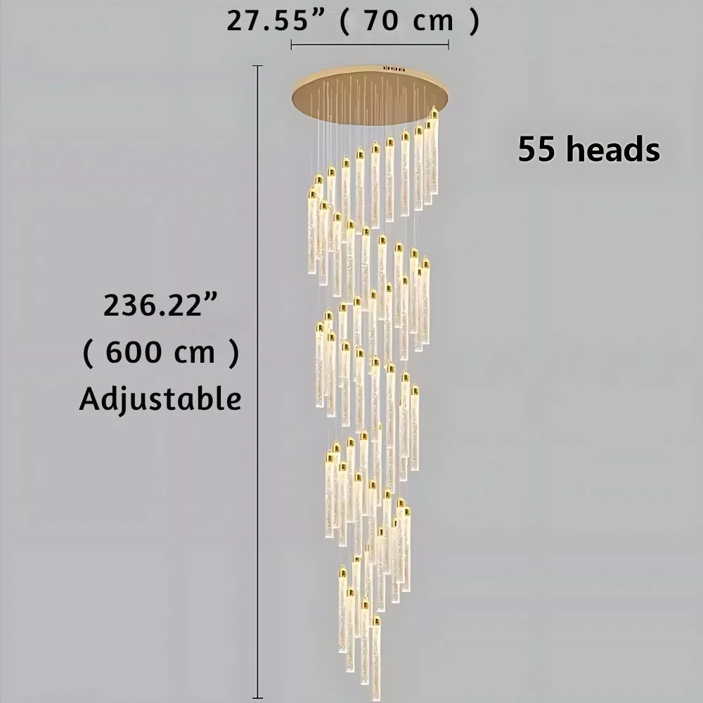 Uly Gold Crystal Chandelier for Staircase & Foyer & High Ceiling - Image 8