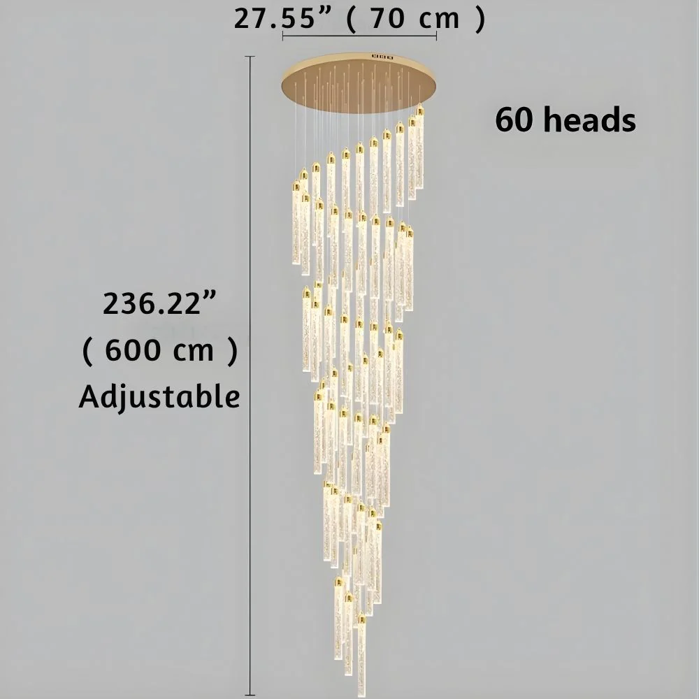Uly Gold Crystal Chandelier for Staircase & Foyer & High Ceiling - Image 9