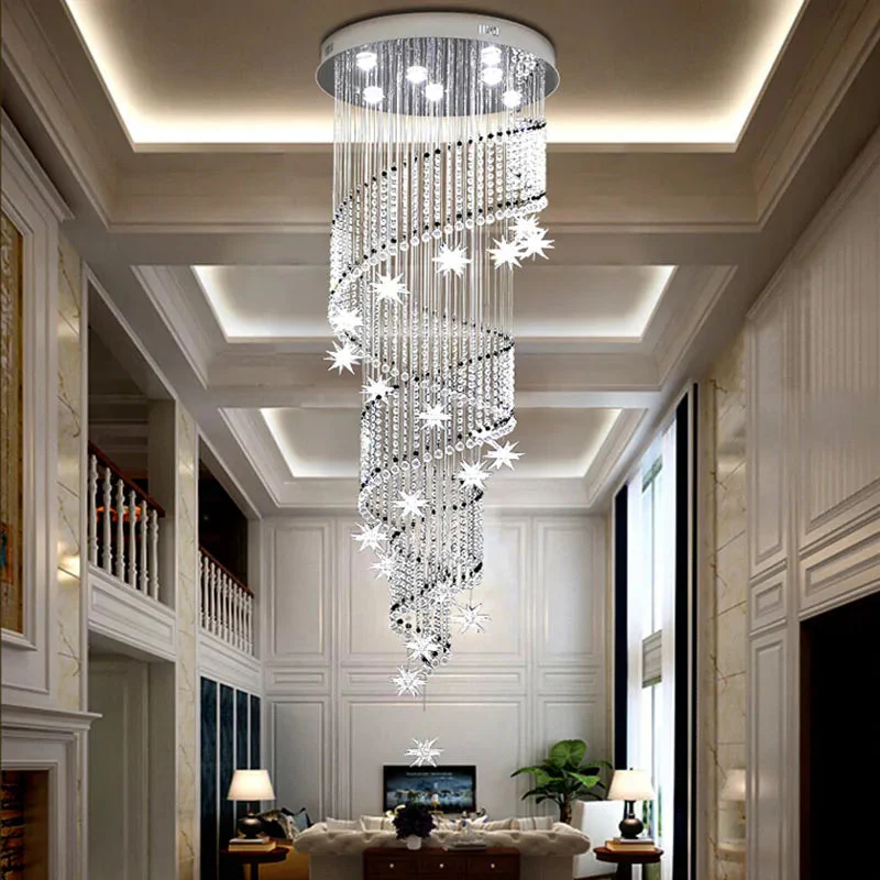Vena Spiral Raindrop Crystal Chandelier for Staircase - Image 2