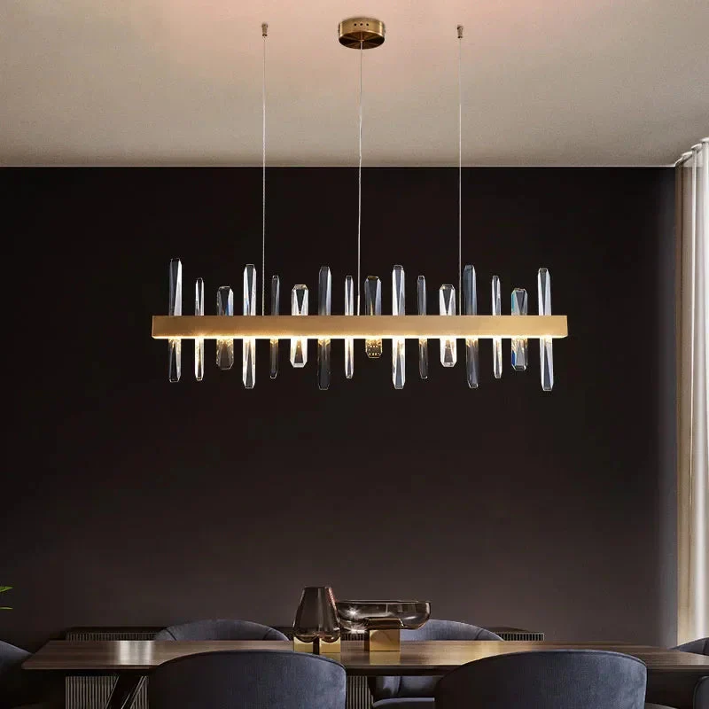 Vetra Gold Rectangular Crystal Chandelier
