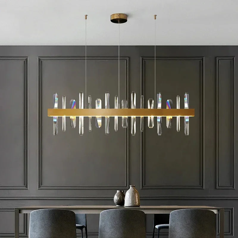 Vetra Gold Rectangular Crystal Chandelier - Image 2