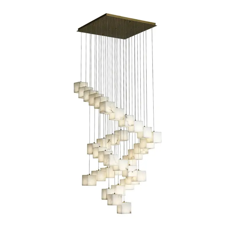 White Marble LED Cube Chandelier 7/9/18/25/36 Light - Image 10