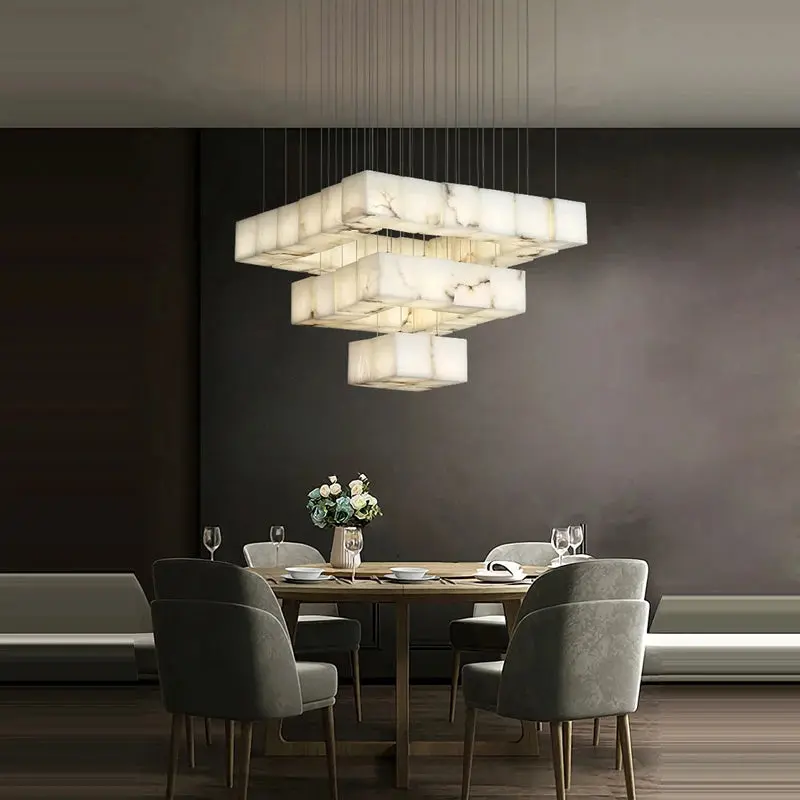White Marble LED Cube Chandelier 7/9/18/25/36 Light - Image 3