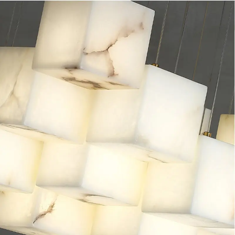 White Marble LED Cube Chandelier 7/9/18/25/36 Light - Image 5