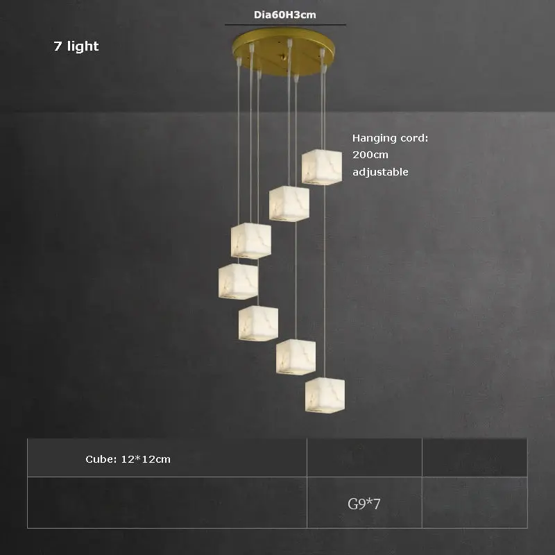 White Marble LED Cube Chandelier 7/9/18/25/36 Light - Image 6