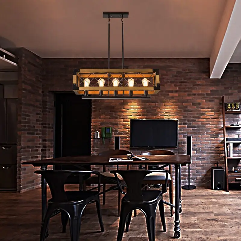 Wood Rustic Chandeliers for Dining Room - Image 3