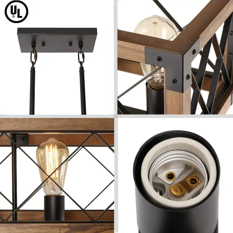 Wood Rustic Chandeliers for Dining Room - Image 4