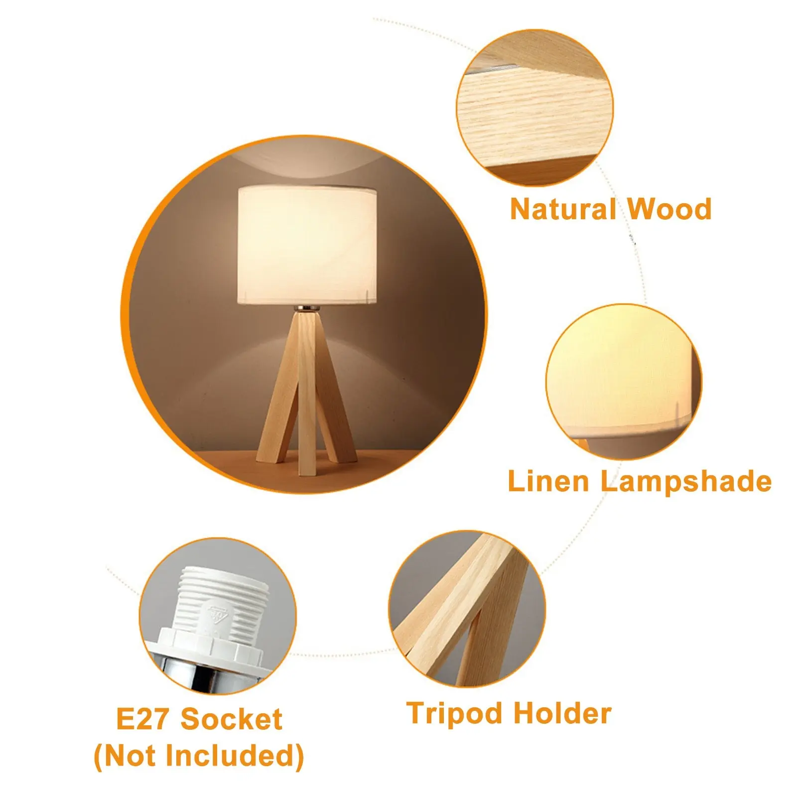 Hugo Wooden Bedside Lamp - Image 3