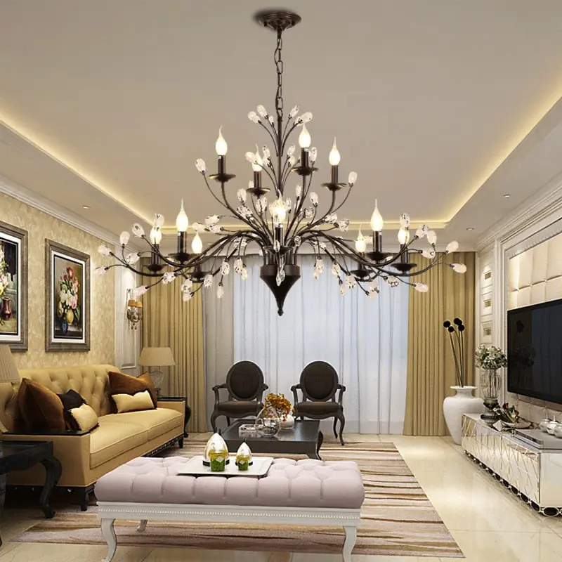 Rustic Wrought Iron Chandeliers 12 Lights - Image 3