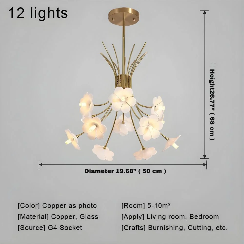 Yelis Modern Copper Glass Flower Chandelier - Image 5