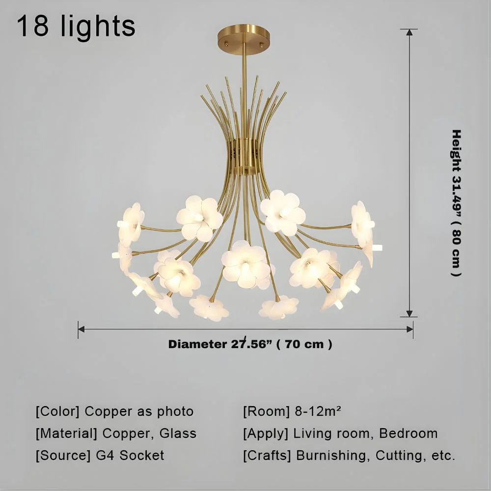 Yelis Modern Copper Glass Flower Chandelier - Image 6