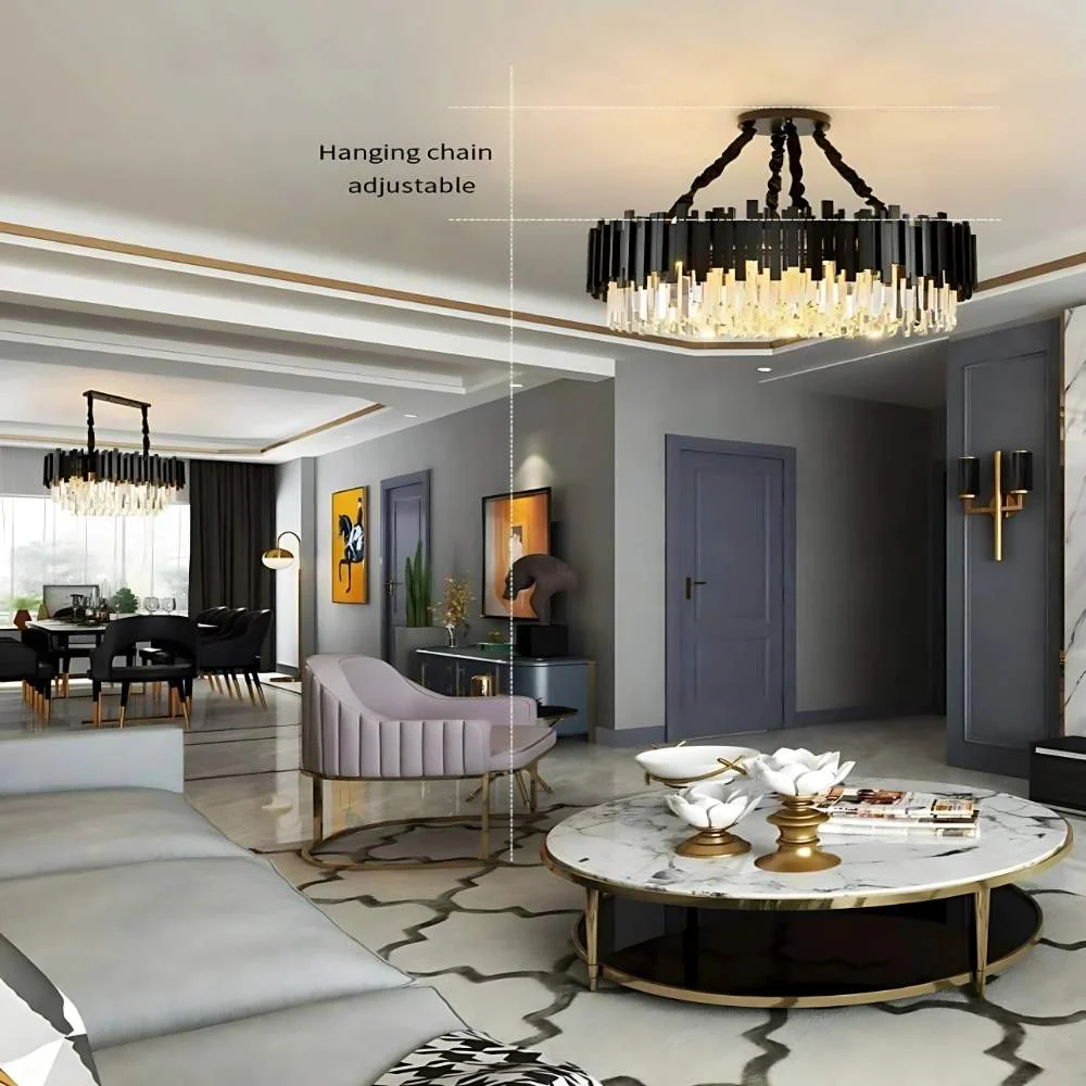 Zen Modern Gold Crystal Chandelier - Image 4
